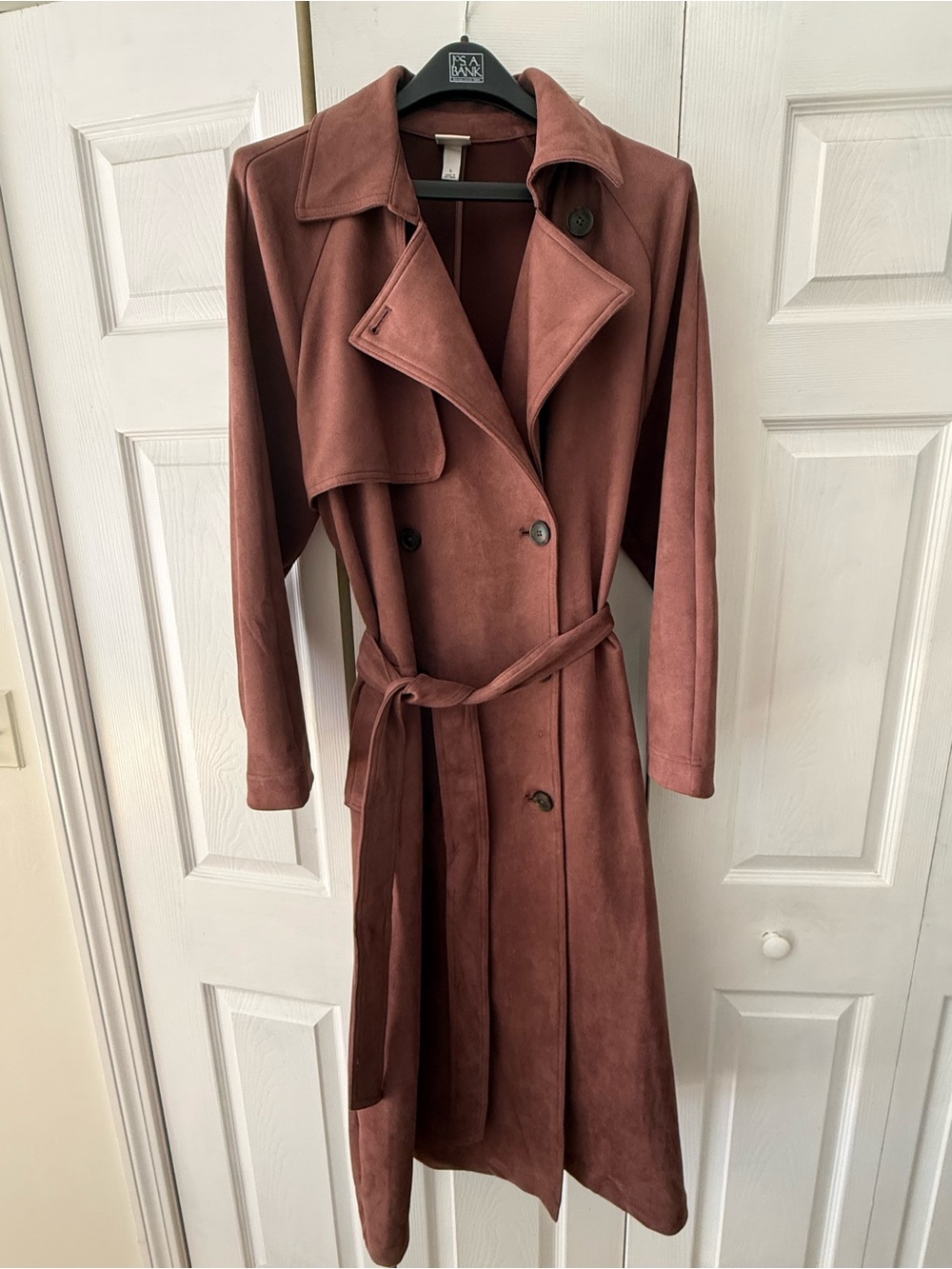 a new day Chocolate Brown Long Double-Breasted Trench Coat